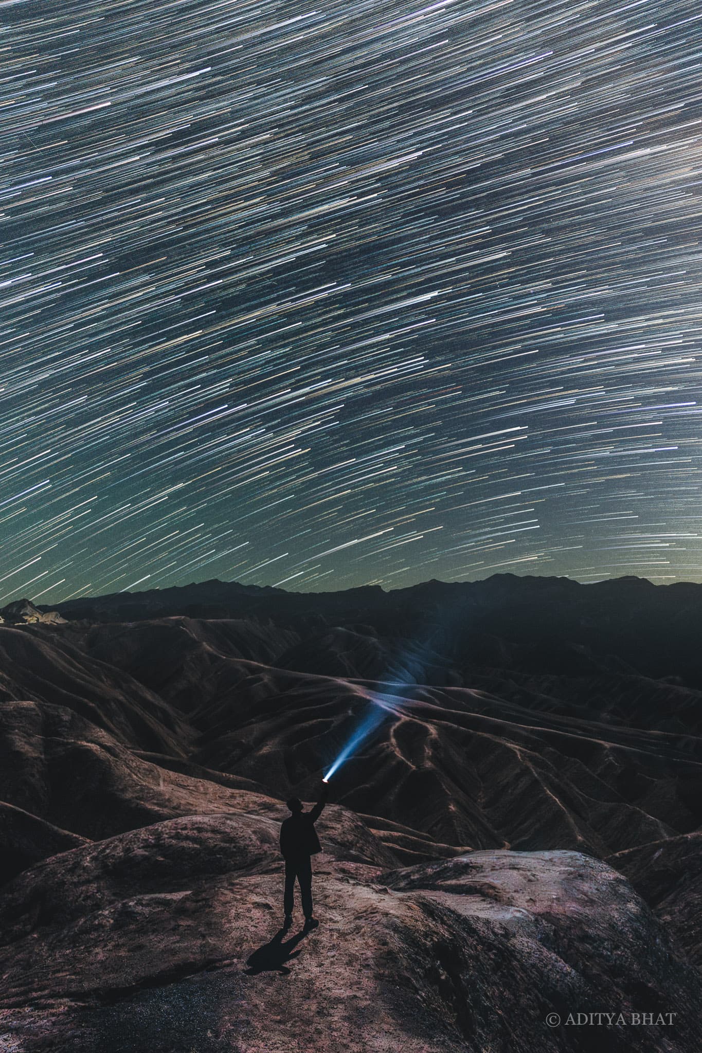 Star Trails over Zabriskie Point